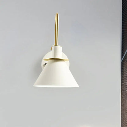 Brass pyramid wall sconce with white shade, Decorbites Home & Garden on Tampa Home & Garden Store