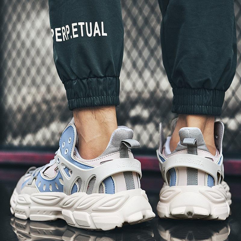 Blue Platform Casual Sneakers and Soft Comfort