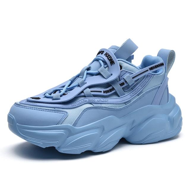 Blue Platform Casual Sneakers and Soft Comfort
