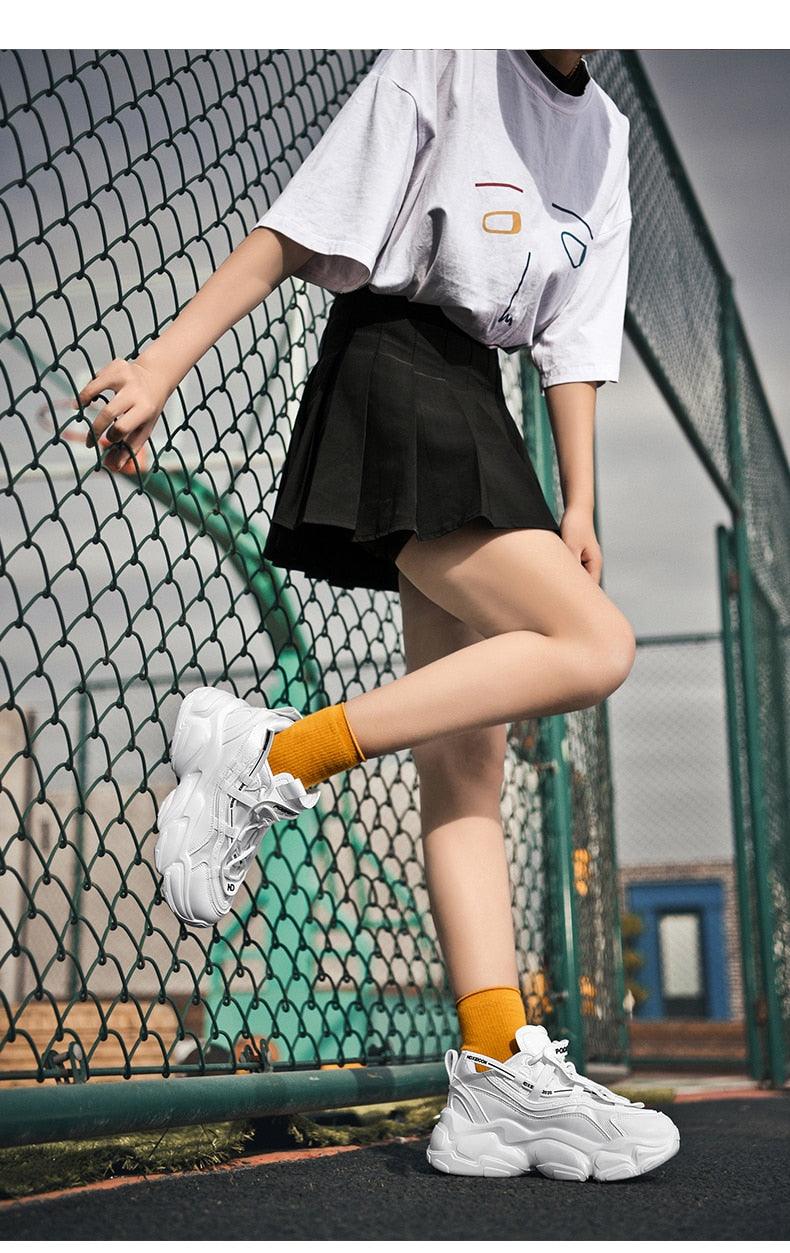 Blue Platform Casual Sneakers and Soft Comfort