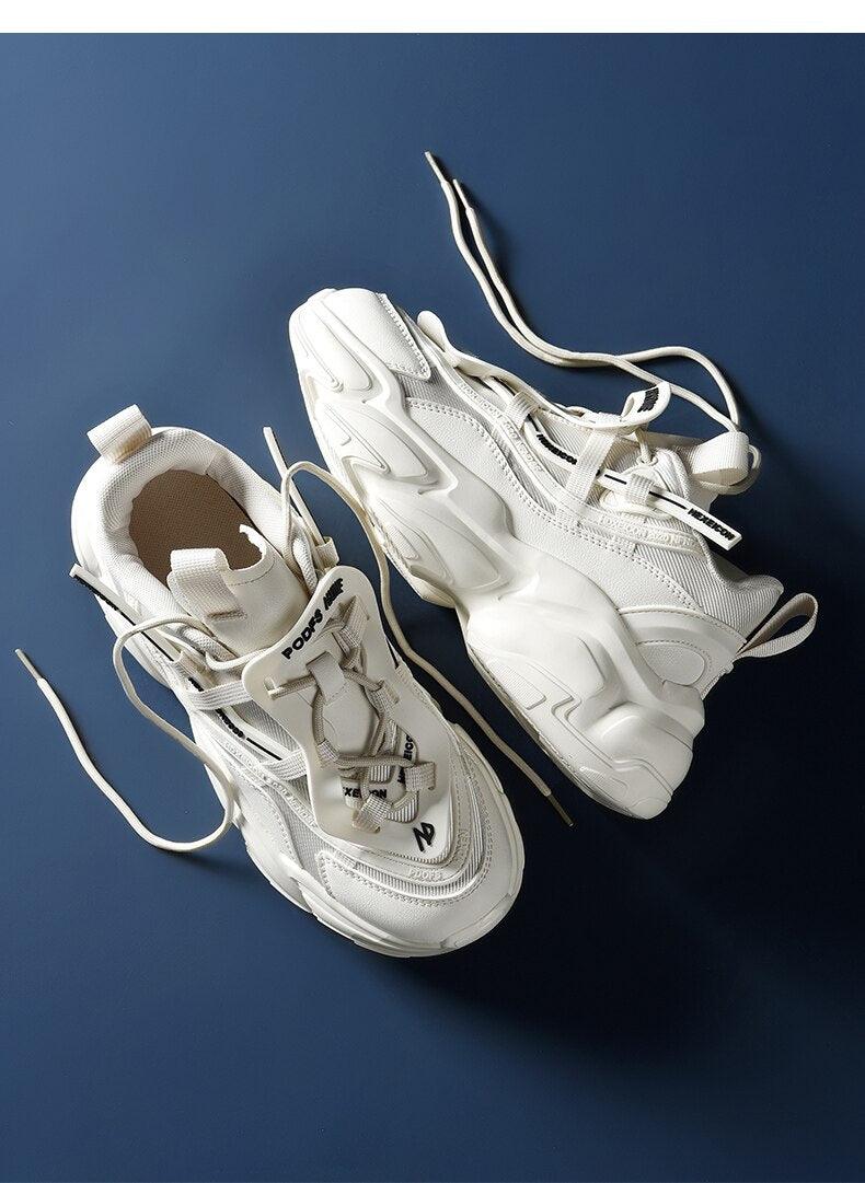 Blue Platform Casual Sneakers and Soft Comfort