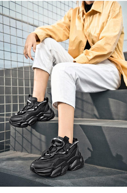 Blue Platform Casual Sneakers and Soft Comfort