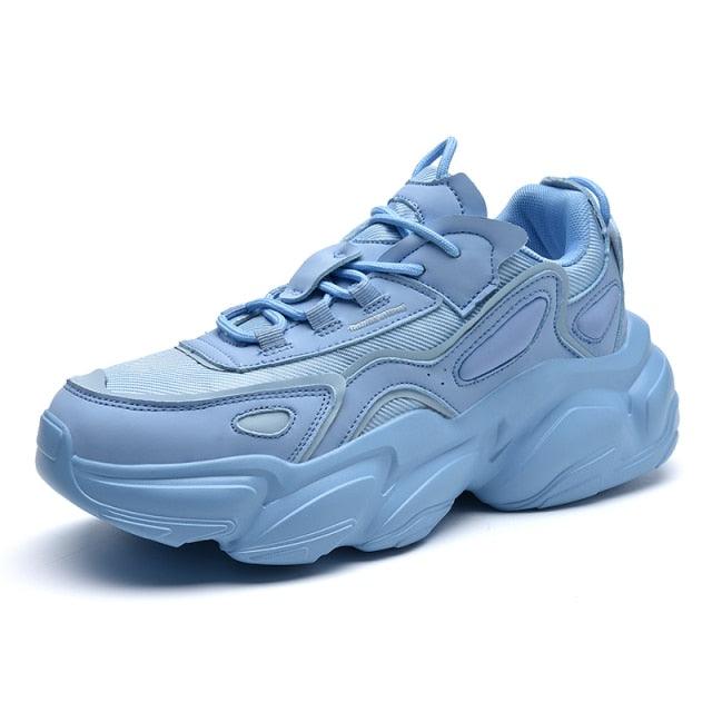 Blue Platform Casual Sneakers and Soft Comfort