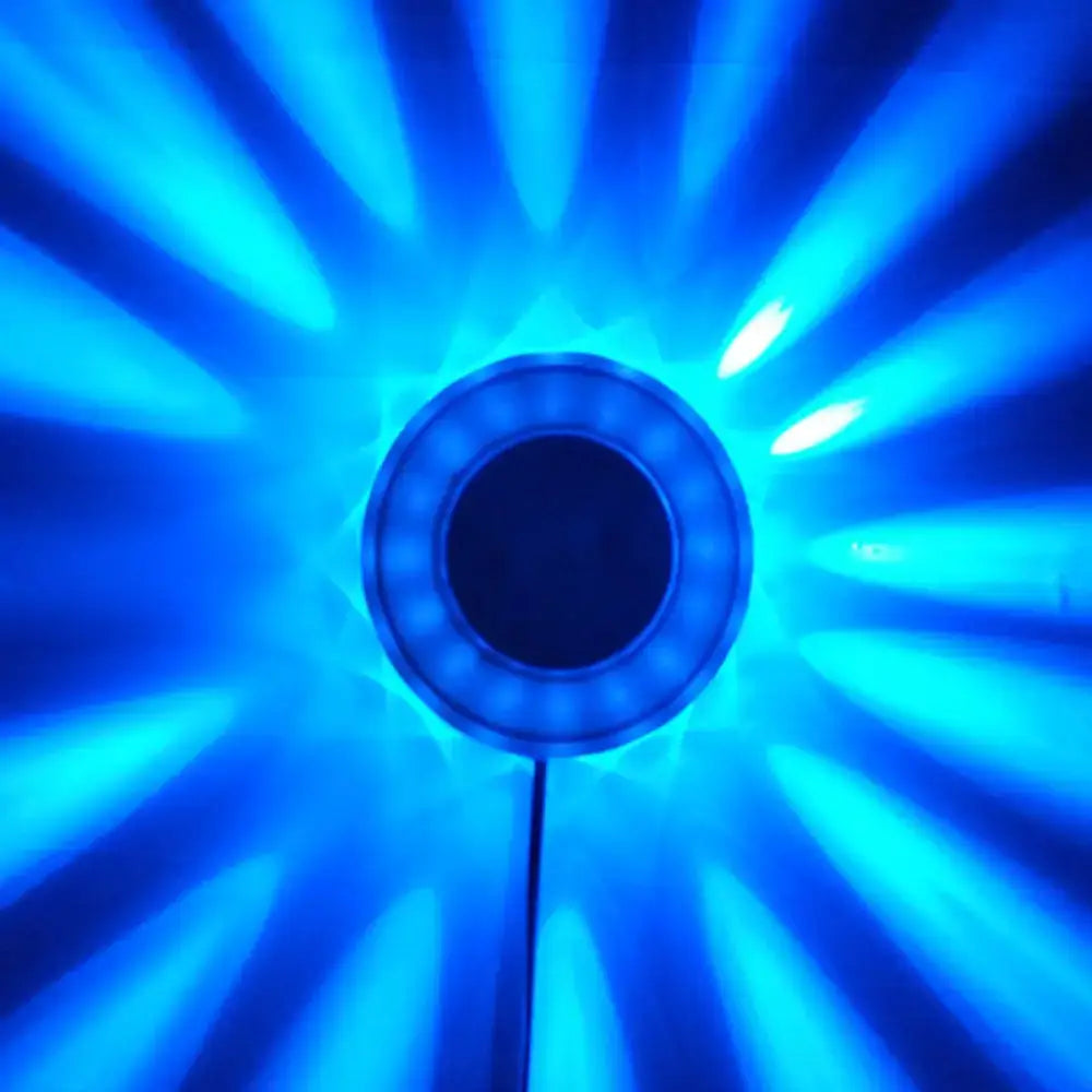 Blue UFO wall light by Decorbites, circular LED ring with vibrant blue glow on Tampa Home & Garden Store