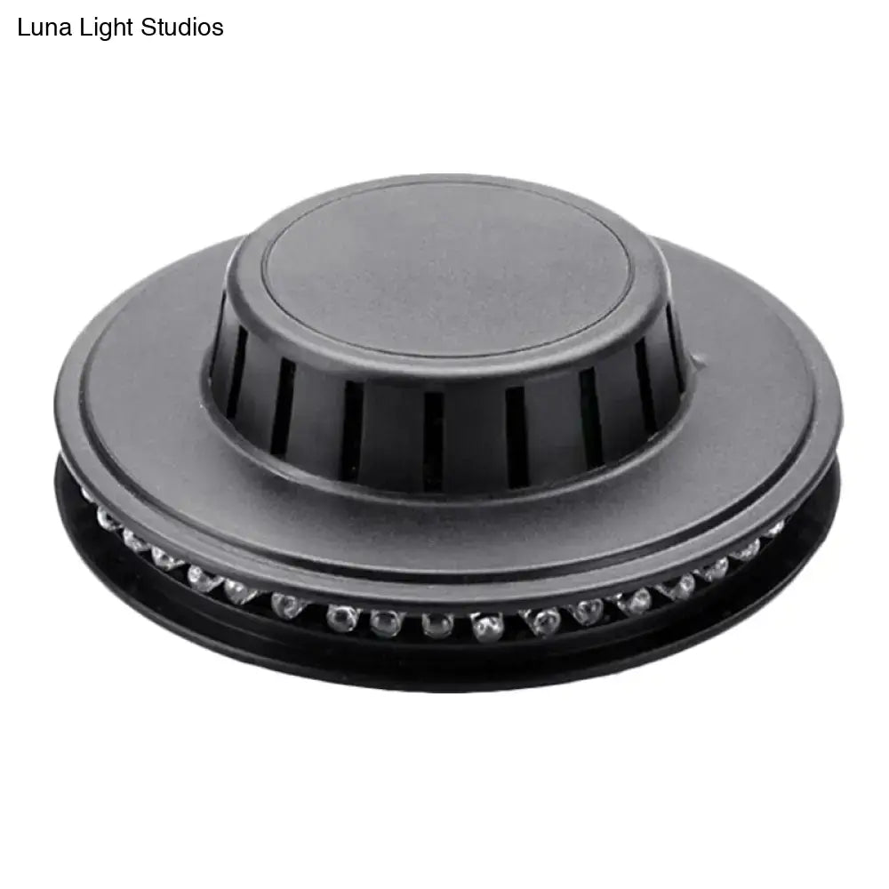 Blue UFO Wall Light by Decorbites, round LED wall fixture with vented metal housing on Tampa Home & Garden Store