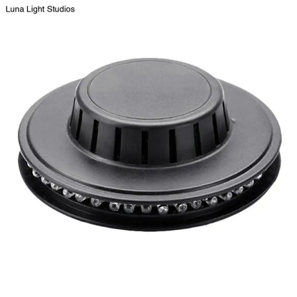 Blue UFO Wall Light by Decorbites, round LED wall fixture with vented metal housing on Tampa Home & Garden Store