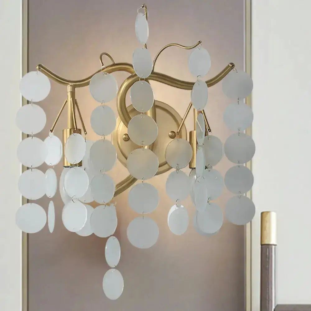 Blue Pink Glass Branch Wall Lamp Bedroom Sconce