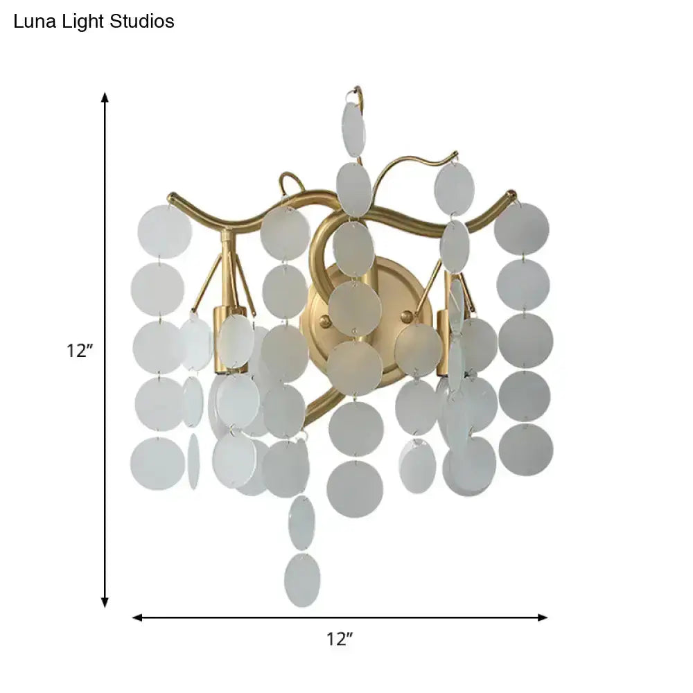 Blue Pink Glass Branch Wall Lamp Bedroom Sconce