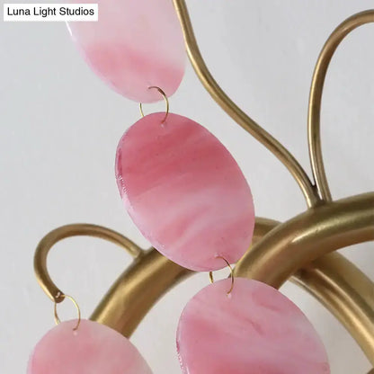 Blue Pink Glass Branch Wall Lamp Bedroom Sconce