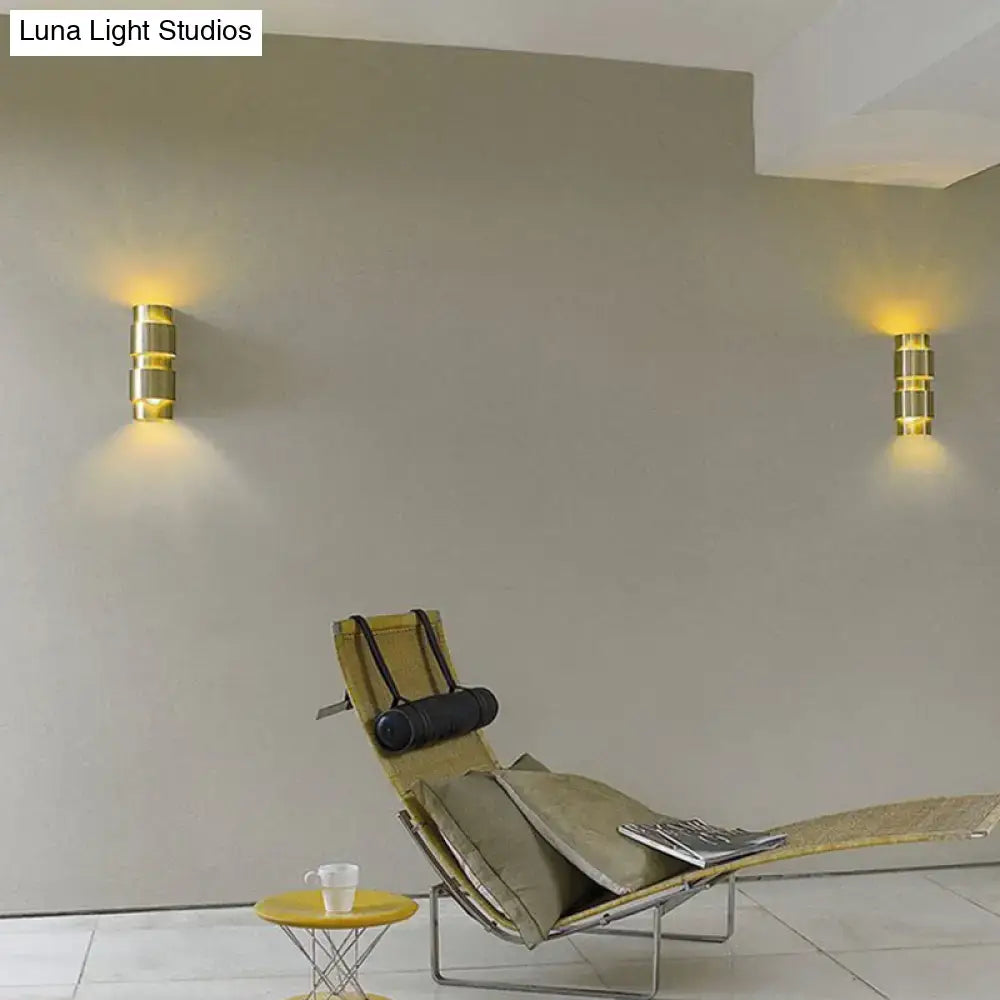 Brass metal shade sconces pair on gray wall, wall-mounted Decorbites lighting on Tampa Home & Garden Store