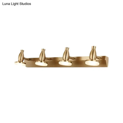 Brass 4-Light Bathroom Vanity Lamp with Shade