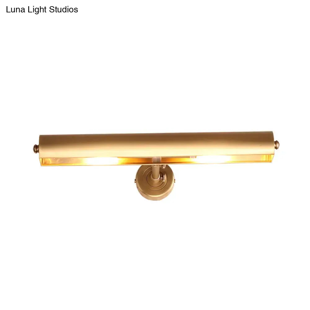 Brass adjustable vanity sconce with horizontal tube and wall mount warm gold finish on Tampa Home & Garden Store