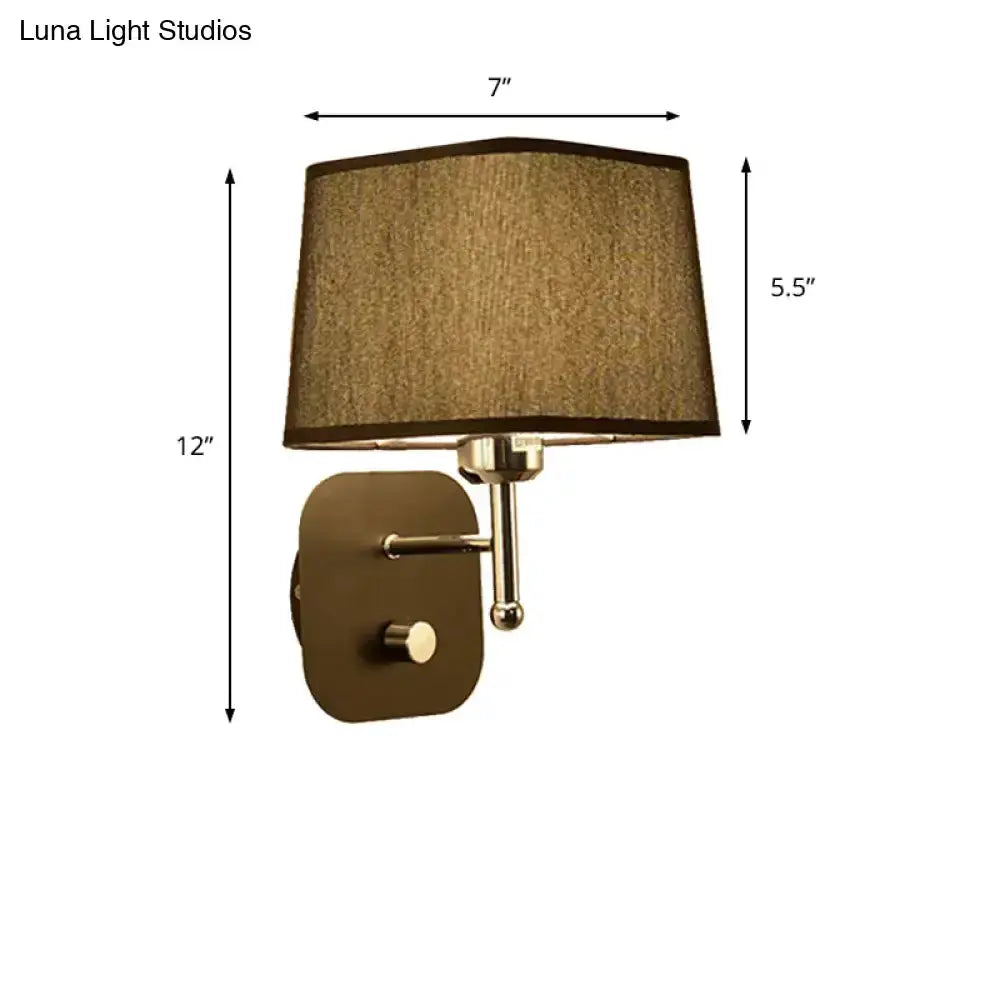 Wall sconce lamp modern brass finish with beige linen shade by Decorbites for bedroom on Tampa Home & Garden Store
