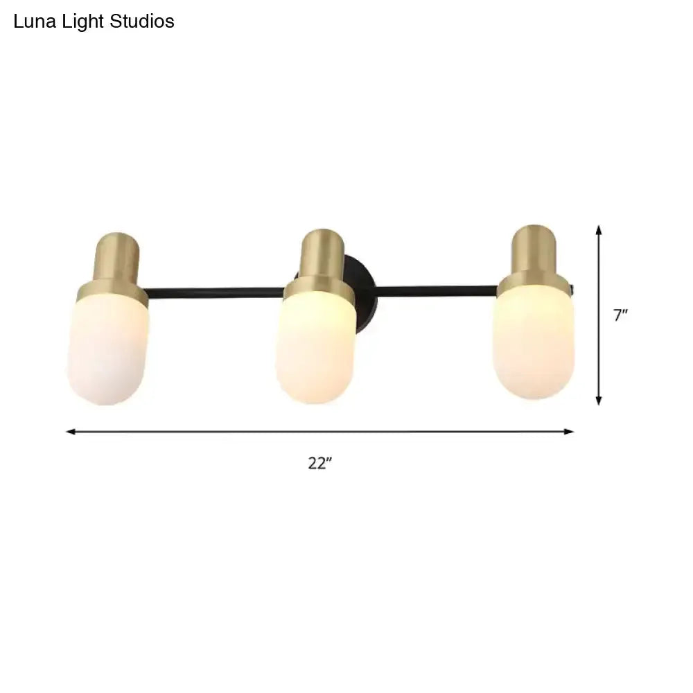 Brass and Black Glass Sconce Light for Bedroom