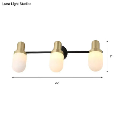 Brass and Black Glass Sconce Light for Bedroom