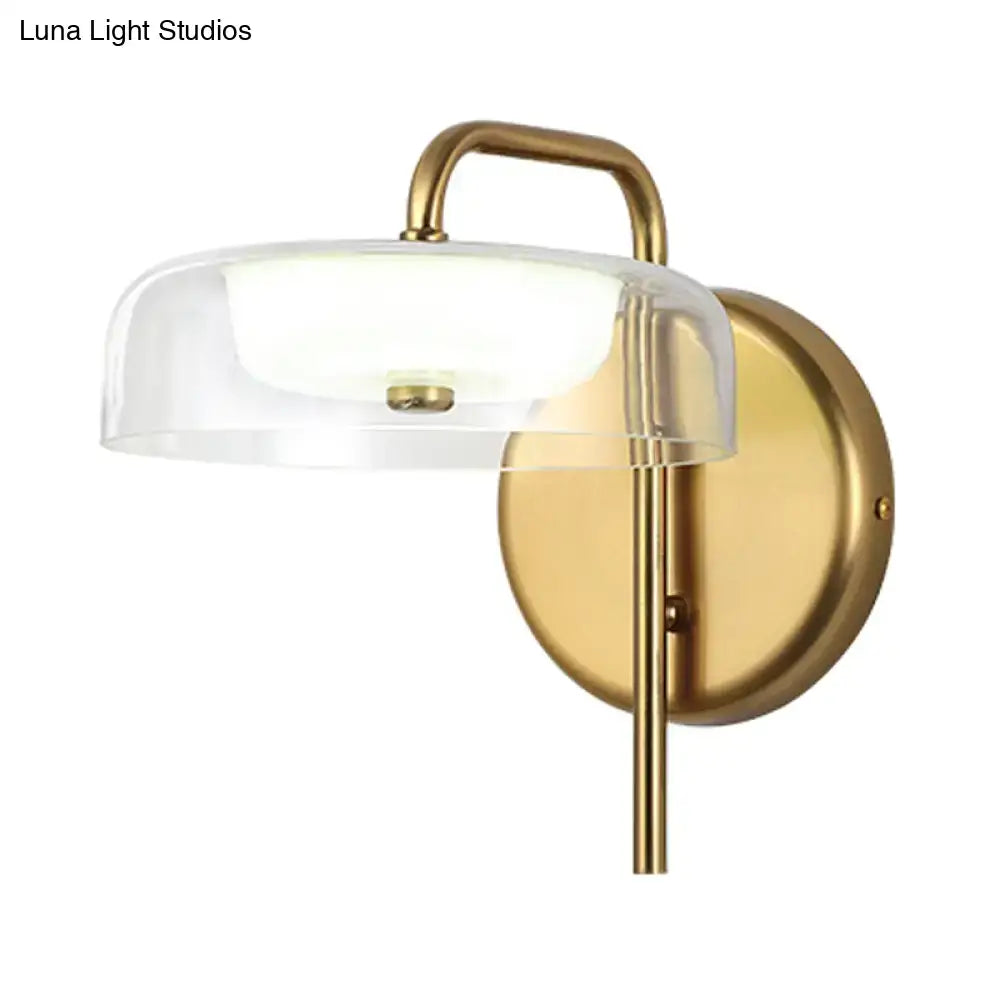 Brass glass 10-inch wall lamp with clear glass shade, Decorbites on Tampa Home & Garden Store