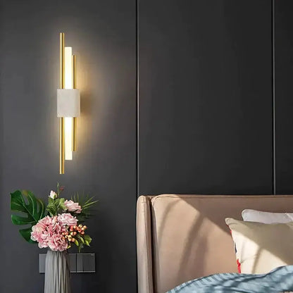 Modern brass and green marble LED wall lamp by Decorbites for living room on Tampa Home & Garden Store