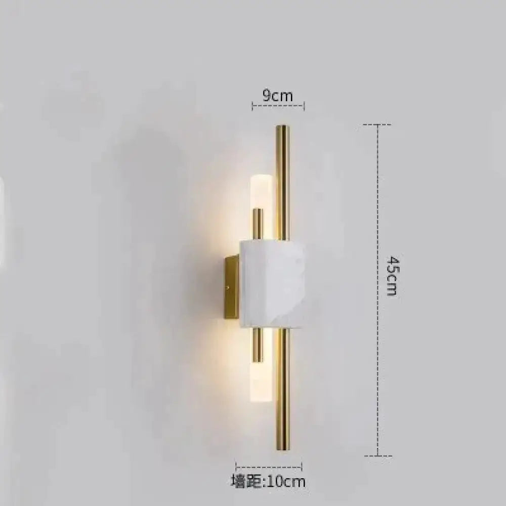 Brass and Green Marble Led Wall Lamp Living Room