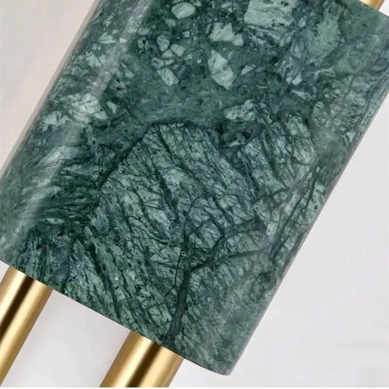 Wall light with green marble block and brass legs, modern Decorbites LED lamp on Tampa Home & Garden Store