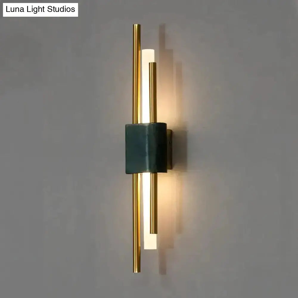Wall light Modern brass and green marble LED wall lamp by Decorbites for living room on Tampa Home & Garden Store