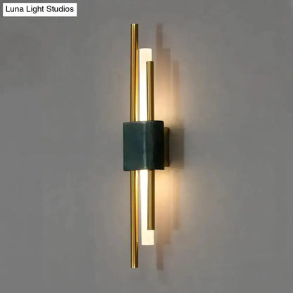 Wall light Modern brass and green marble LED wall lamp by Decorbites for living room on Tampa Home & Garden Store