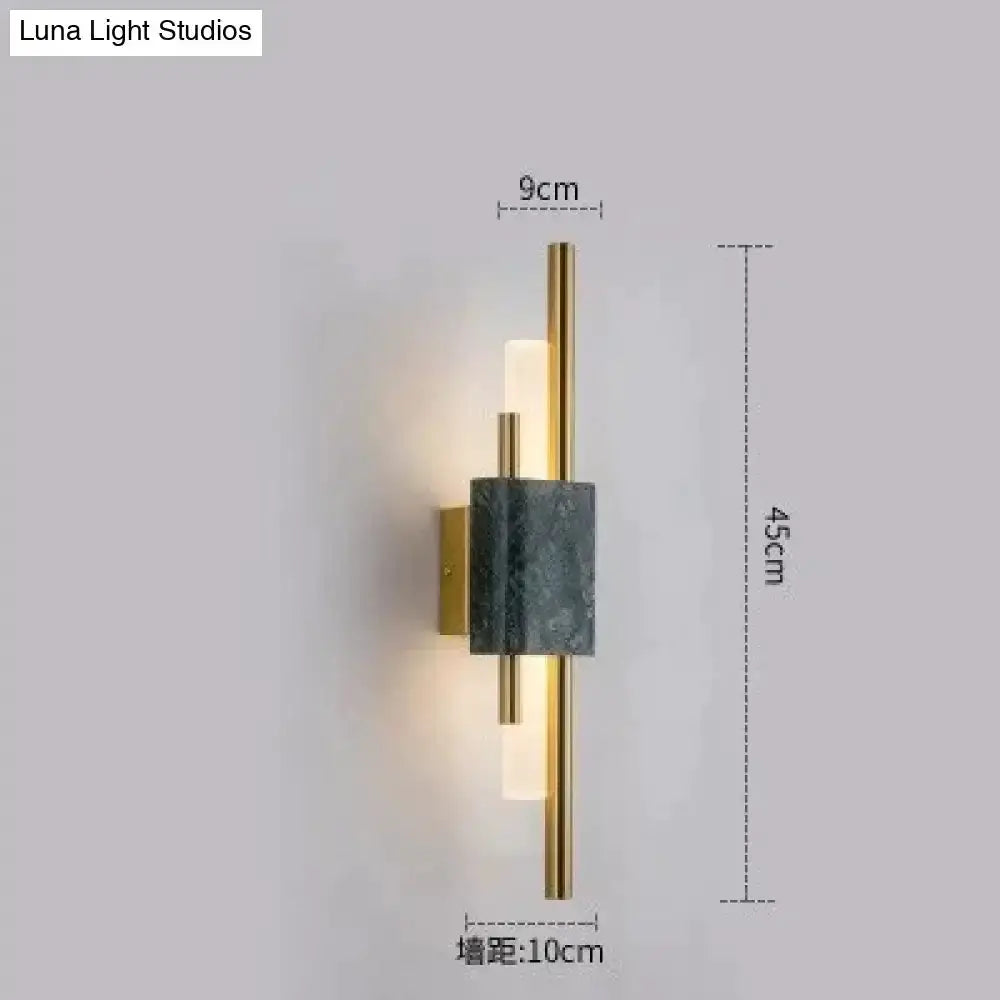 Modern brass and green marble LED wall lamp by Decorbites for living room on Tampa Home & Garden Store