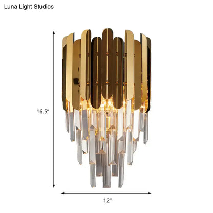 Crystal Brass Wall Sconce with K9 ornate crystal prisms and gold-tone finish Decorbites on Tampa Home & Garden Store