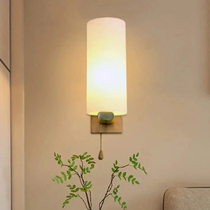 Brass and Opal Glass Wall Lamp Bedroom Sconce