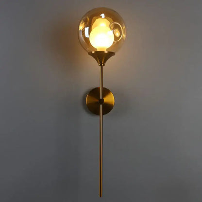 Brass Smoke Glass Wall Light sconce with smoke globe and bulb Decorbites on Tampa Home & Garden Store