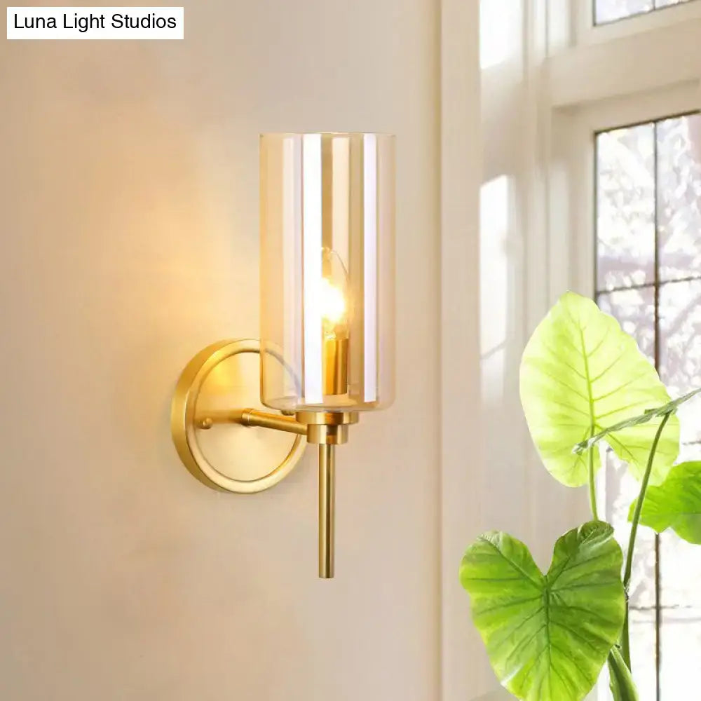 Brass smoked glass single-light wall sconce by Decorbites for home & garden on Tampa Home & Garden Store