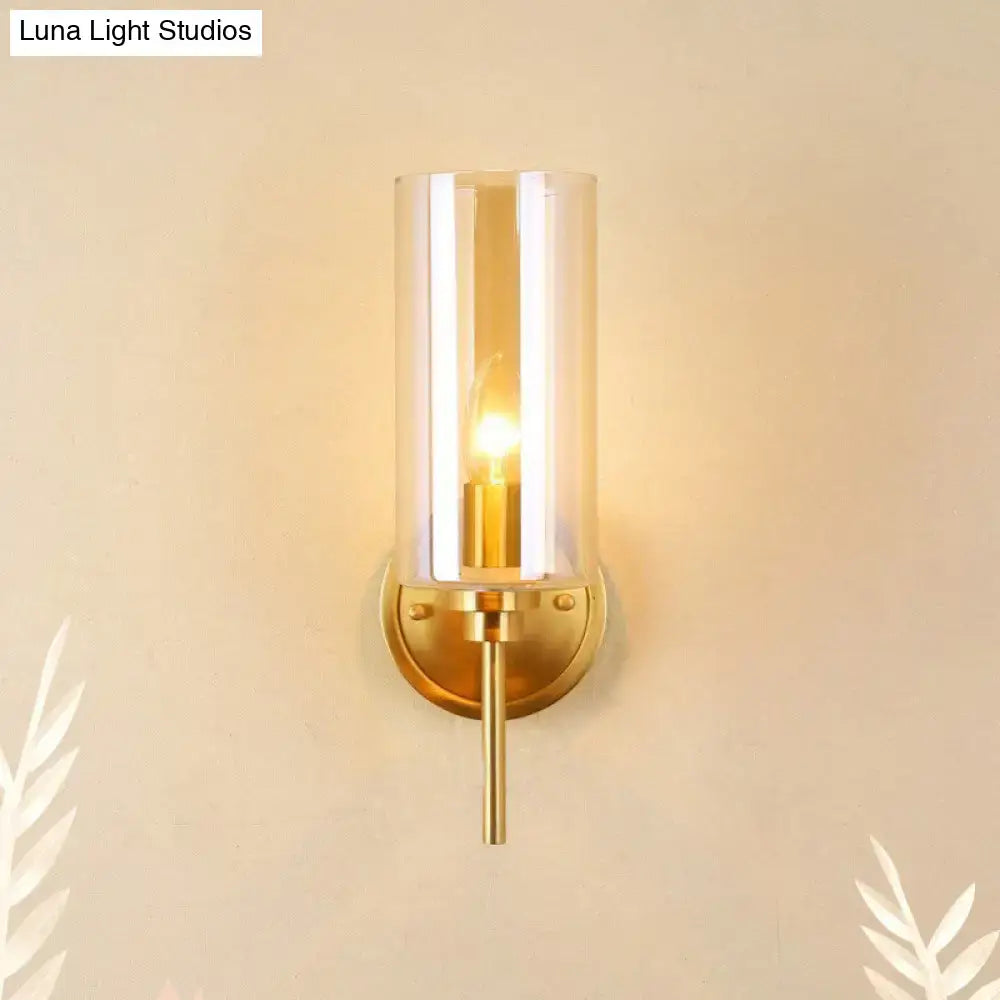 Brass smoked glass single-light sconce by Decorbites on Tampa Home & Garden Store