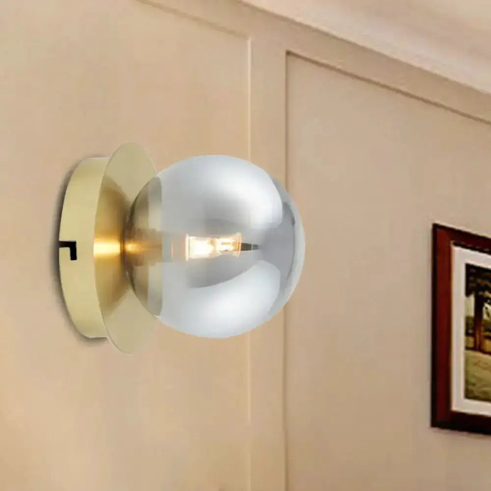 Wall lamp Decorbites modern brass with smoky glass shade for bedroom light fixture on Tampa Home & Garden Store