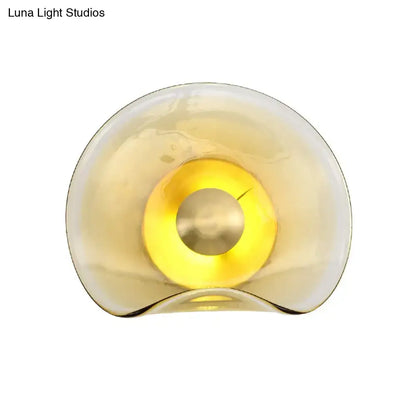 Brass Tan Glass Refined Sconce with bubble glass and warm glow wall light on Tampa Home & Garden Store