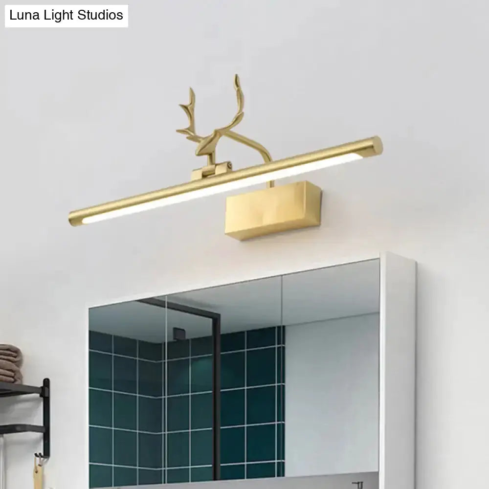 Decorbites modern brass antler LED wall light vanity fixture, gold finish, bathroom vanity on Tampa Home & Garden Store