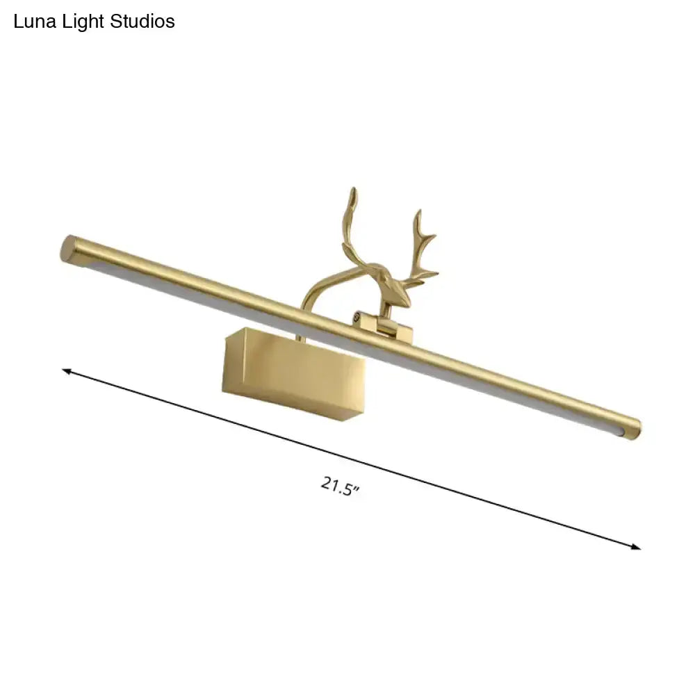 Modern brass antler LED wall light bathroom vanity fixture by Decorbites, 21.5-inch wide on Tampa Home & Garden Store