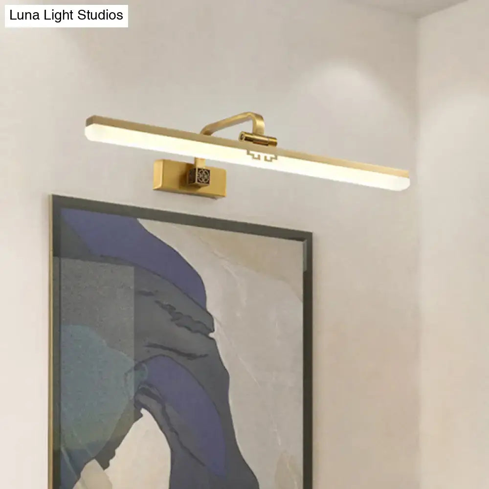 Brass wall sconce by Decorbites with a long linear LED bar, gold finish, wall-mounted on Tampa Home & Garden Store