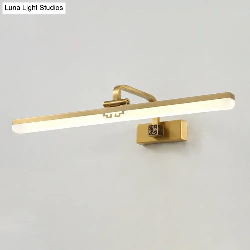 Brass wall sconce with long horizontal light bar, gold finish, Decorbites on Tampa Home & Garden Store