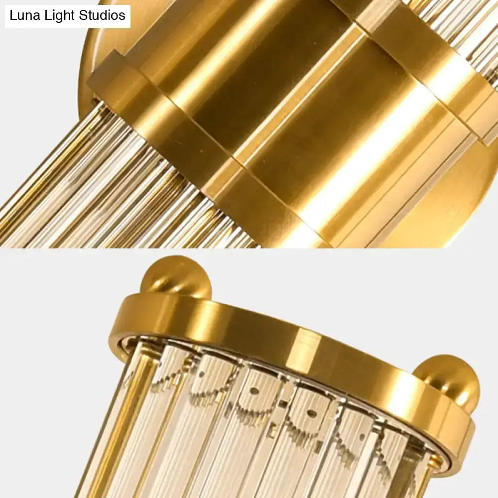 Modern Brass Crystal Wall Lamp Sconce for Bedroom