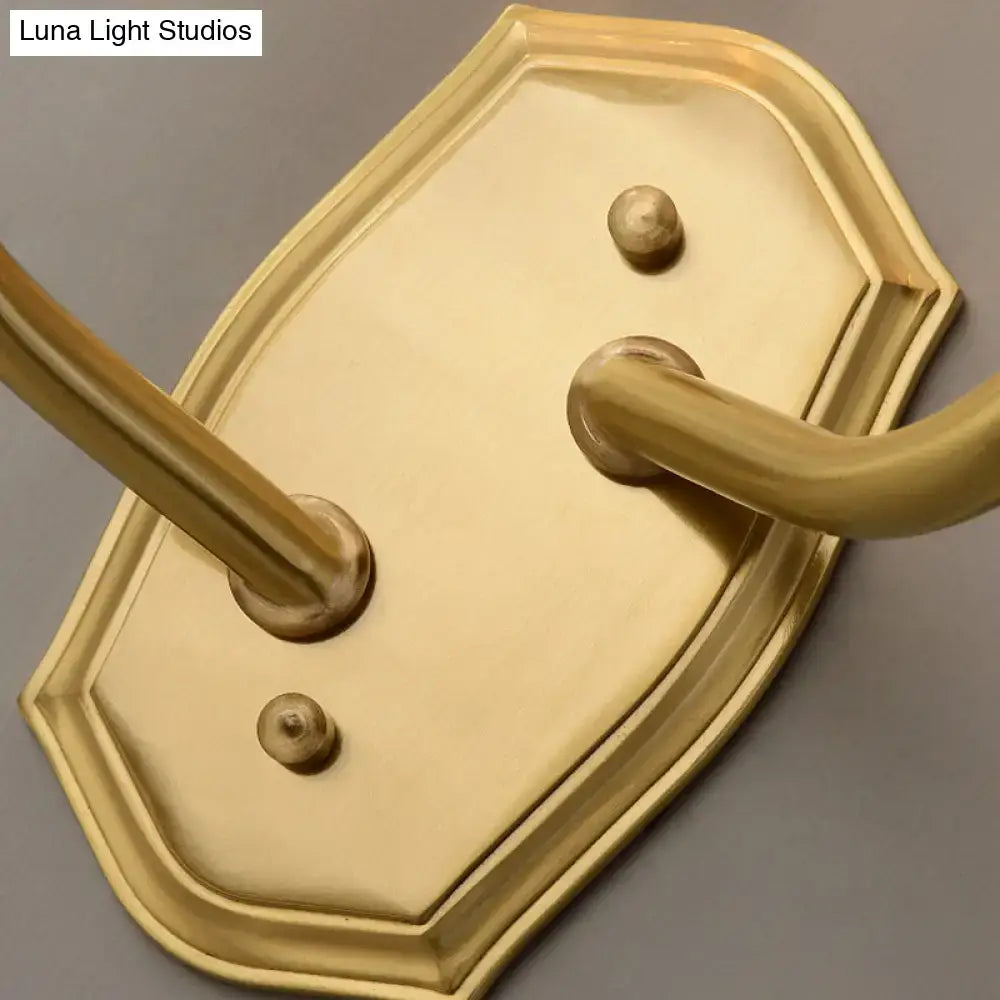Brass wall sconce backplate with curved arms, 1-2 light hallway fixture Decorbites on Tampa Home & Garden Store