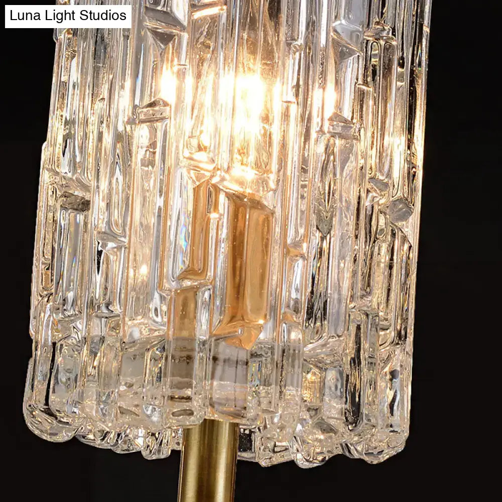 Brass glass wall sconce with crystal prism shade, 1-2 light hallway, Decorbites on Tampa Home & Garden Store