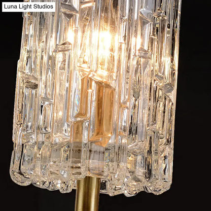 Brass glass wall sconce with crystal prism shade, 1-2 light hallway, Decorbites on Tampa Home & Garden Store