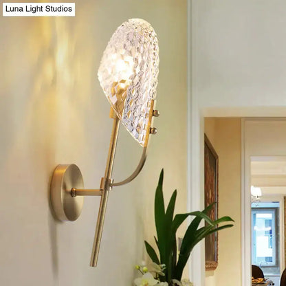 Modern brass crystal beveled hallway sconce wall-mounted by Decorbites with faceted glass shade on Tampa Home & Garden Store