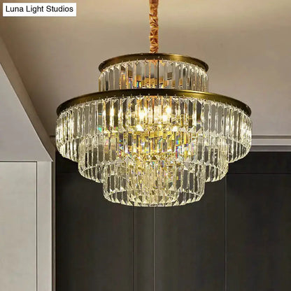 Modern brass crystal prism pendant light with hanging prisms by Decorbites on Tampa Home & Garden Store