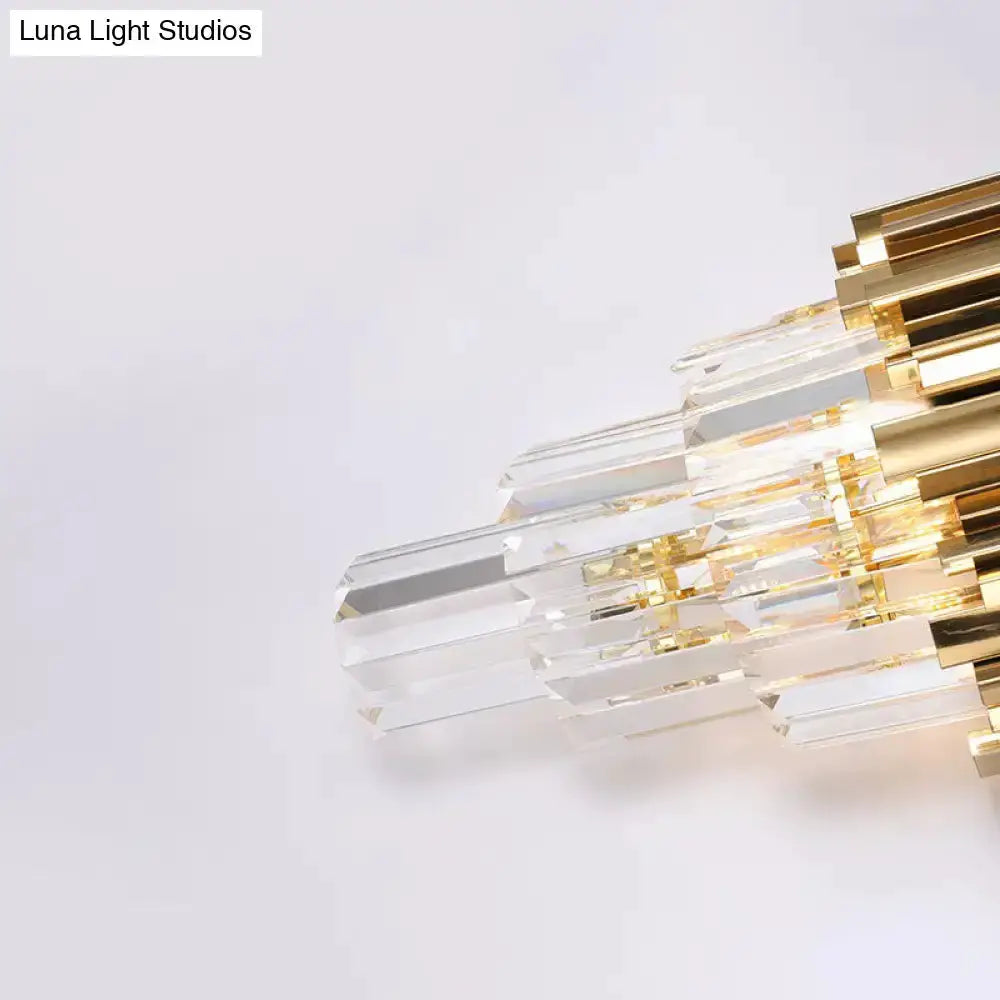 Modern Brass Crystal Prisms Wall Lamp Living Room