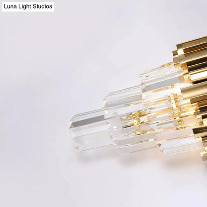 Modern Brass Crystal Prisms Wall Lamp Living Room