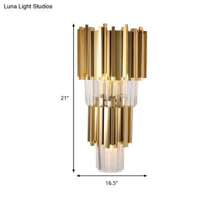 Modern Brass Crystal Prisms Wall Lamp Living Room