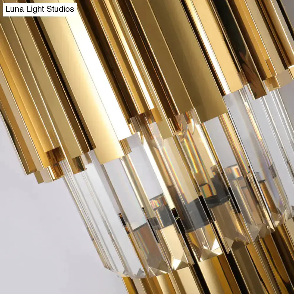 Modern Brass Crystal Prisms Wall Lamp Living Room
