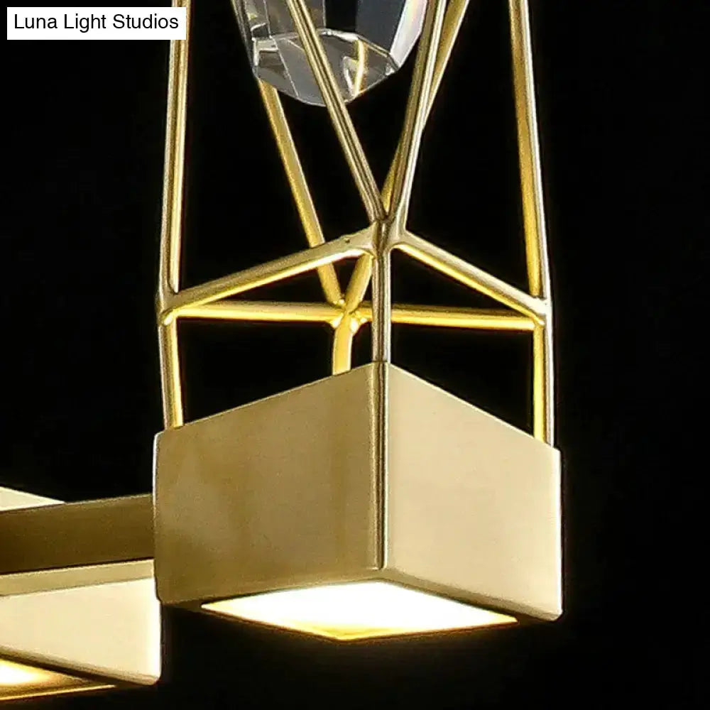 Modern Brass Crystal Rock Wall Sconce Fixture