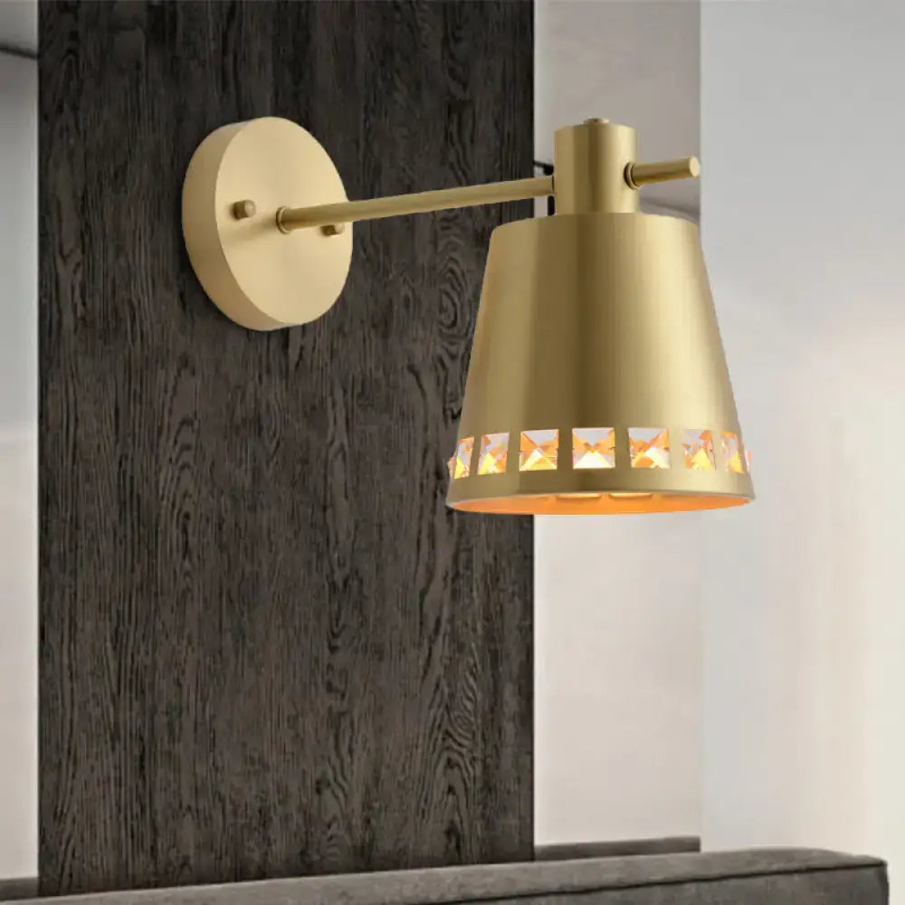 Brass Diamond Wall Lamp with gold finish and crystal-cut band, wall-mounted Decorbites on Tampa Home & Garden Store