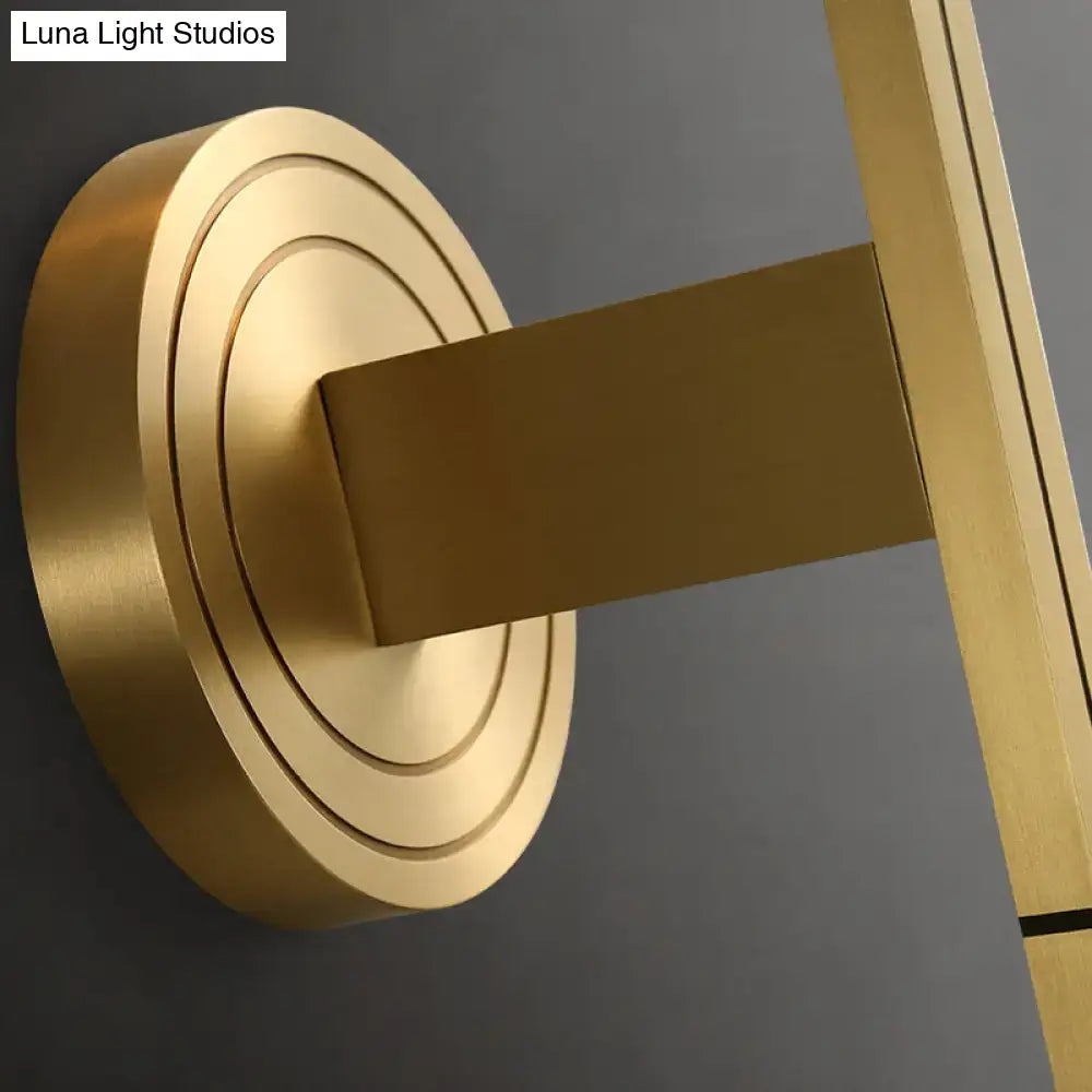 Brass Diamond Wall Sconce Decorbites, circular backplate with rectangular arm in gold tone on Tampa Home & Garden Store
